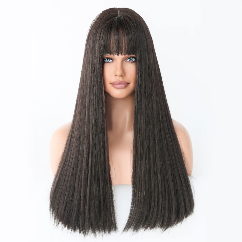 Perruque Longue Droite Flaxen Synthétique pour Femme - 18