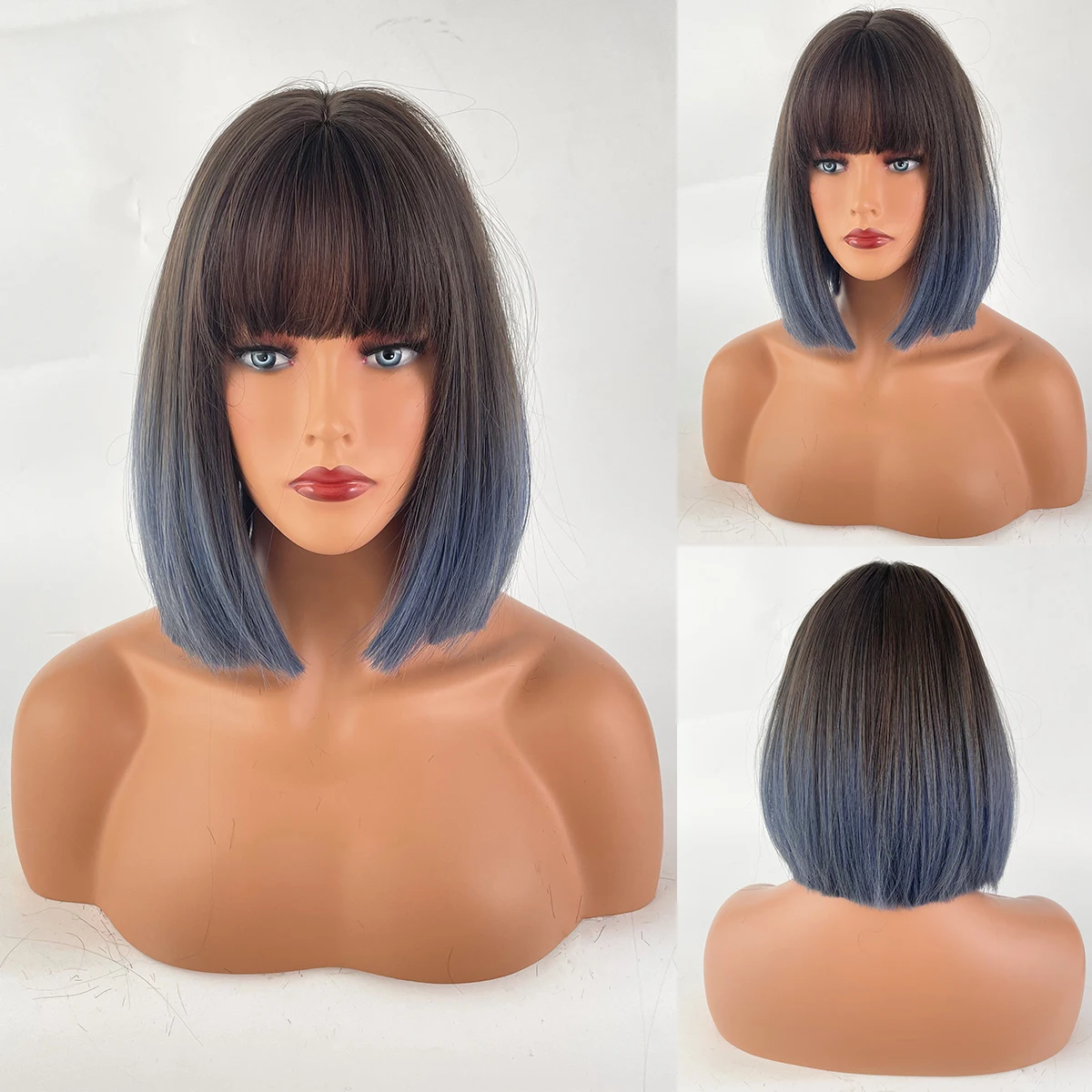Perruque Courte Brun-Blond pour Femme - 15