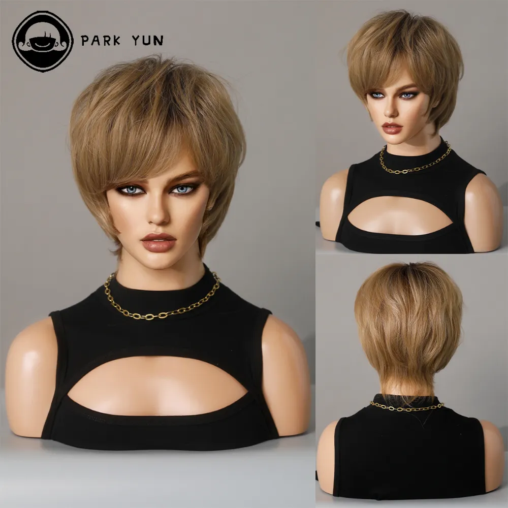 Perruque Courte Brun-Blond pour Femme