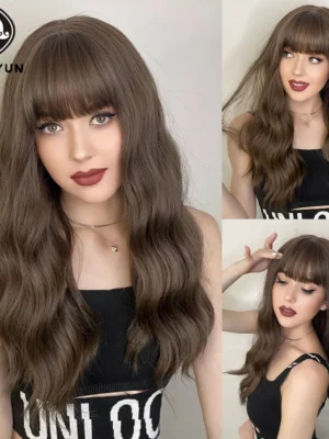 Perruque Blonde Ombrée Mi-Longue Ondulée pour Femme Perruque Blonde Ombrée Mi-Longue Ondulée pour Femme