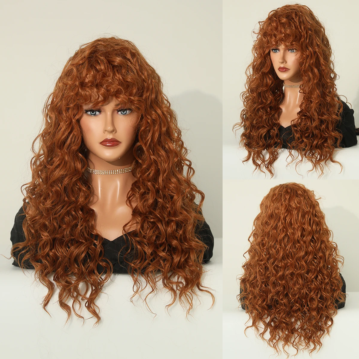Perruque Courte Bouclée Blonde Miel pour Femmes Noires - 11
