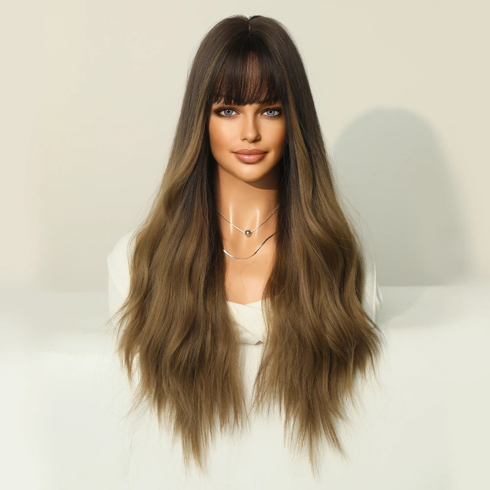 Perruque Longue Ondulée Blonde Mixte pour Femme - 6