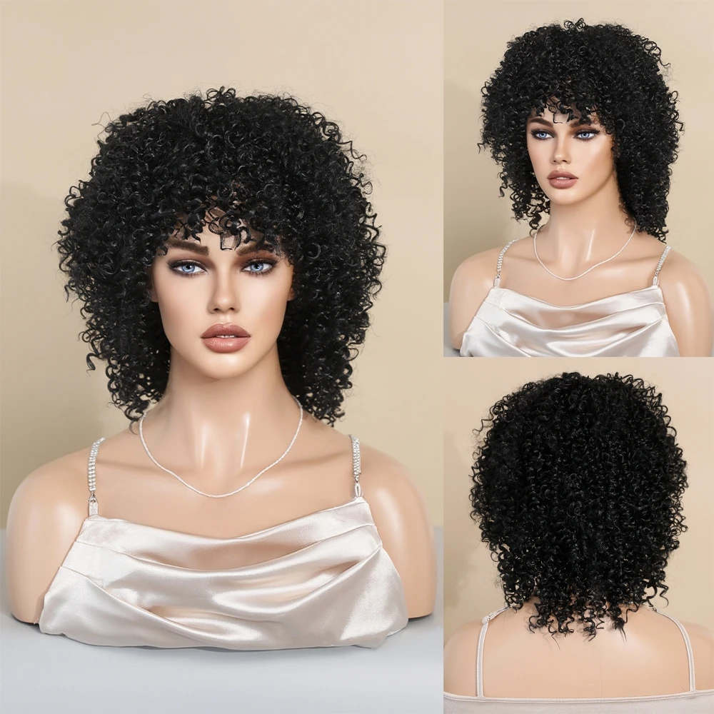 Perruque Courte Bouclée Blonde Miel pour Femmes Noires - 6