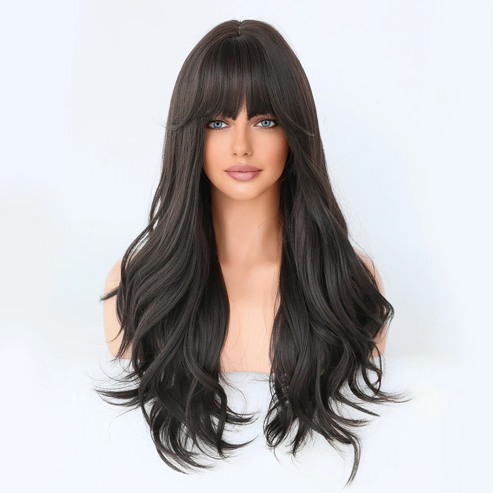 Perruque Longue Miel Flaxen avec Frange pour Femme - 6