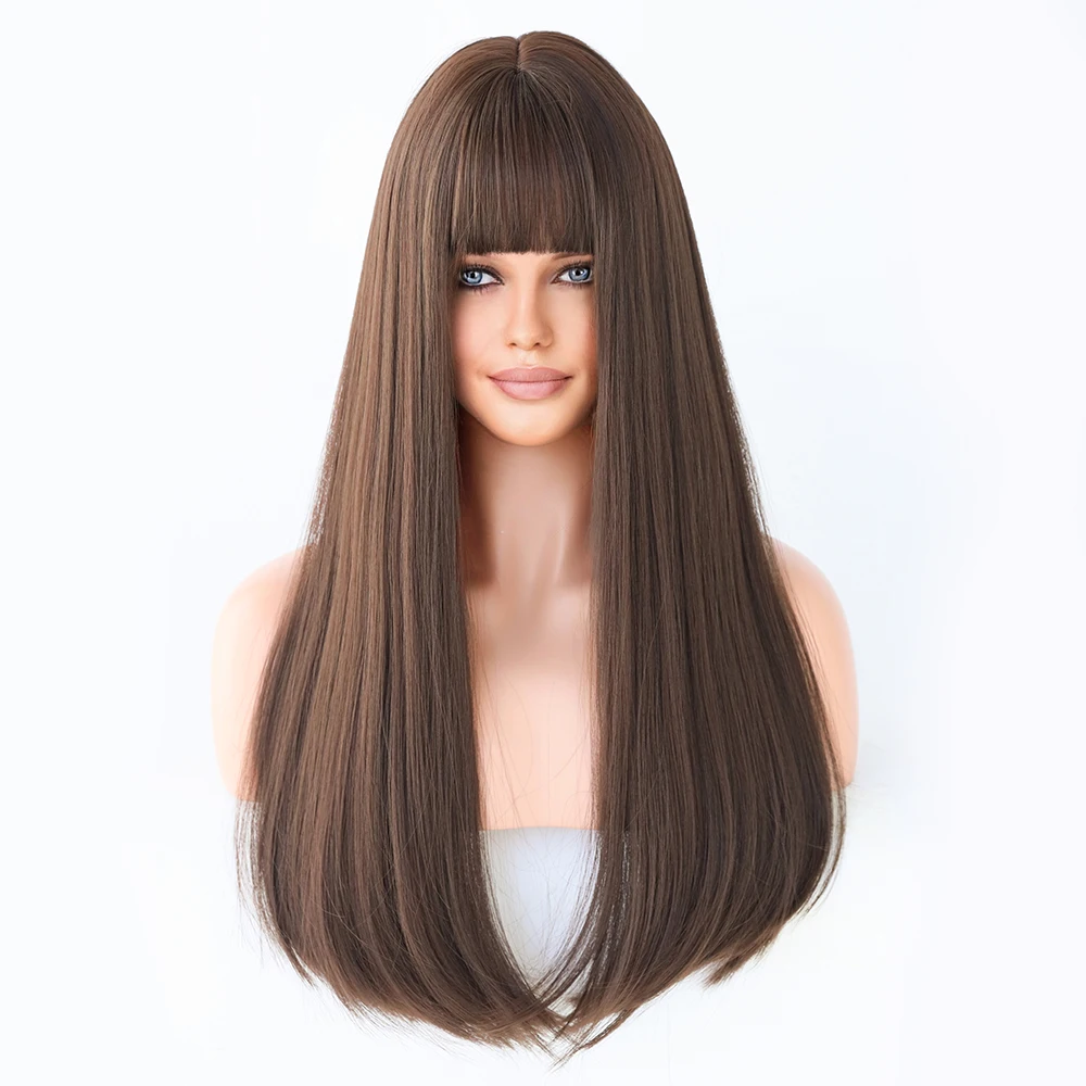 Perruque Longue Droite Flaxen Synthétique pour Femme - 15