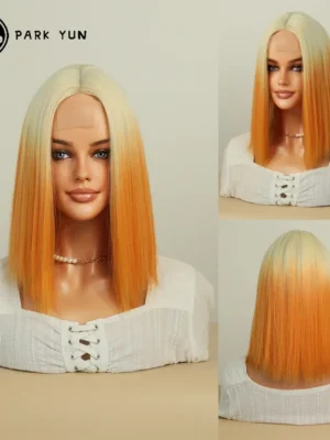 Perruque Blonde et Orange Courte Perruque Blonde et Orange Courte