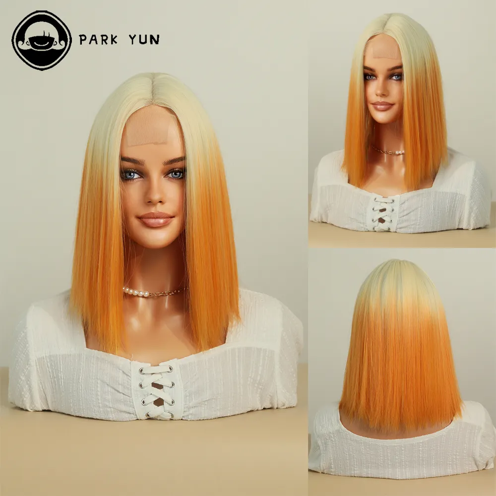 Perruque Blonde et Orange Courte