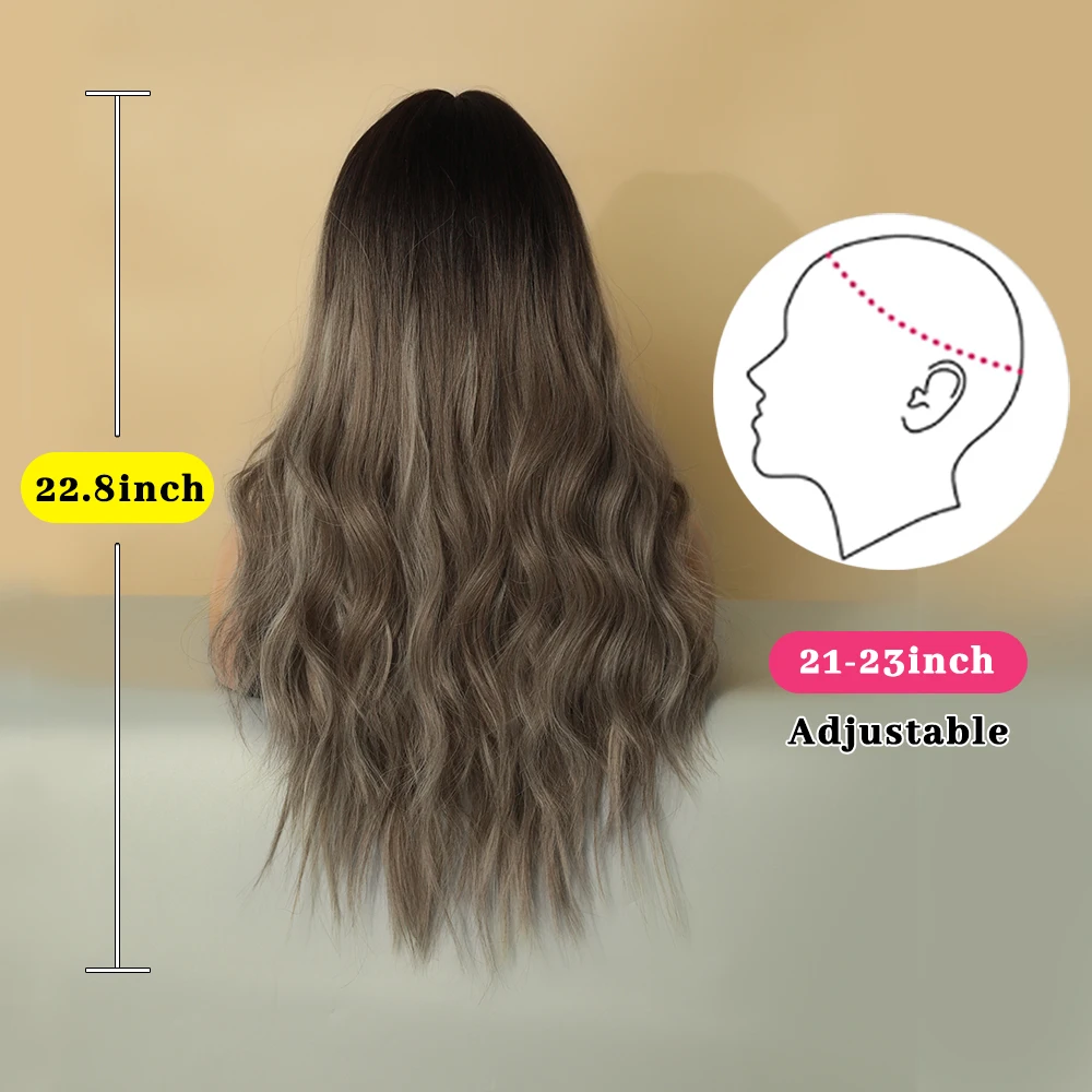 Perruque Longue Ondulée Gris Fumé pour Femme - 4