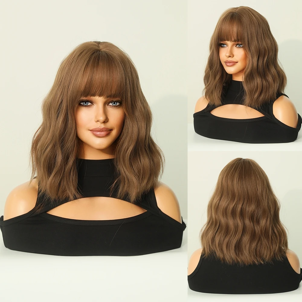 Perruque Bob Courte Ondulée Noir et Blanc pour Femme - 10