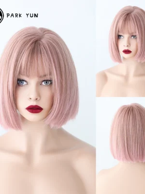 Bob Court Rose Fraise Droit Bob Court Rose Fraise Droit