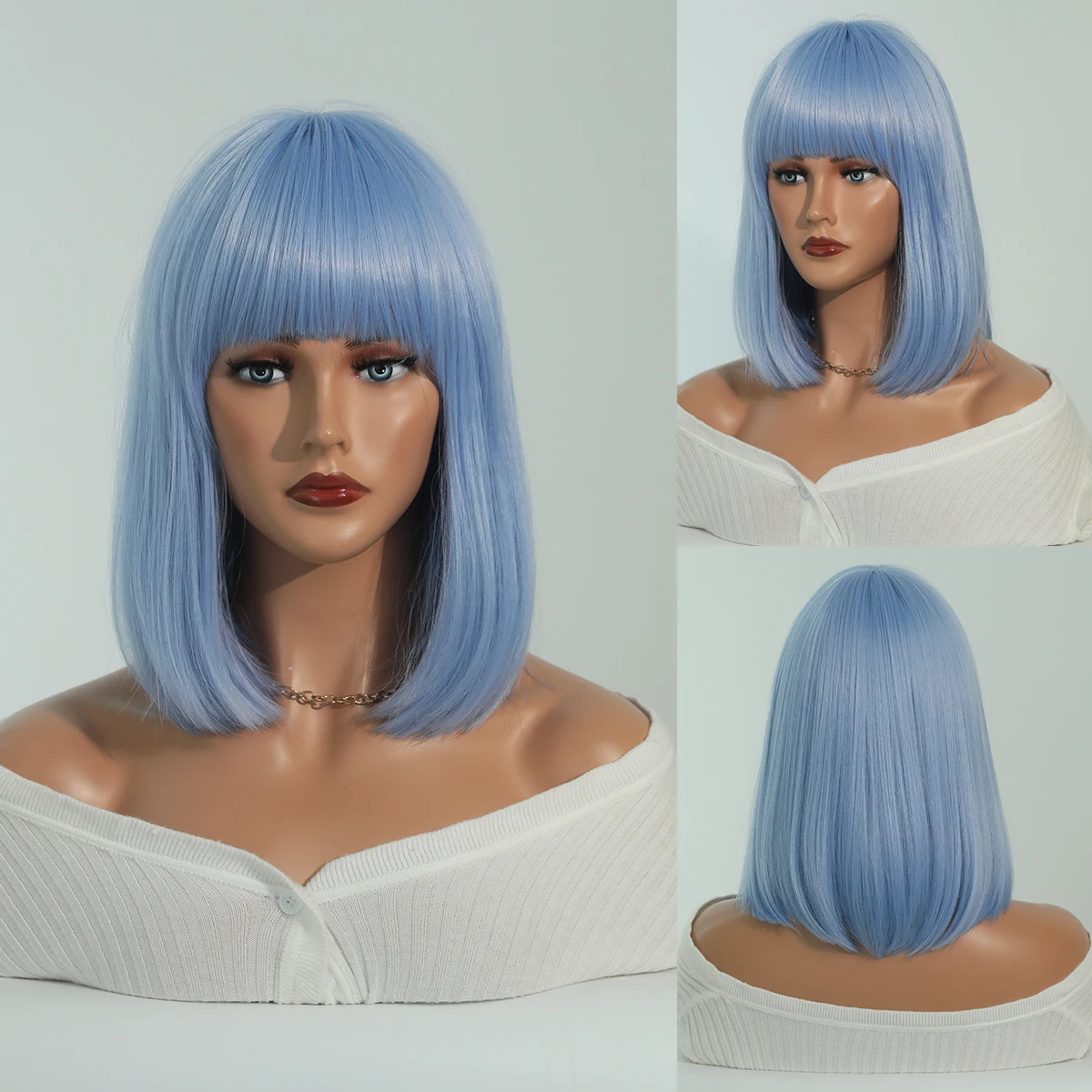 Perruque Courte Brun-Blond pour Femme - 18