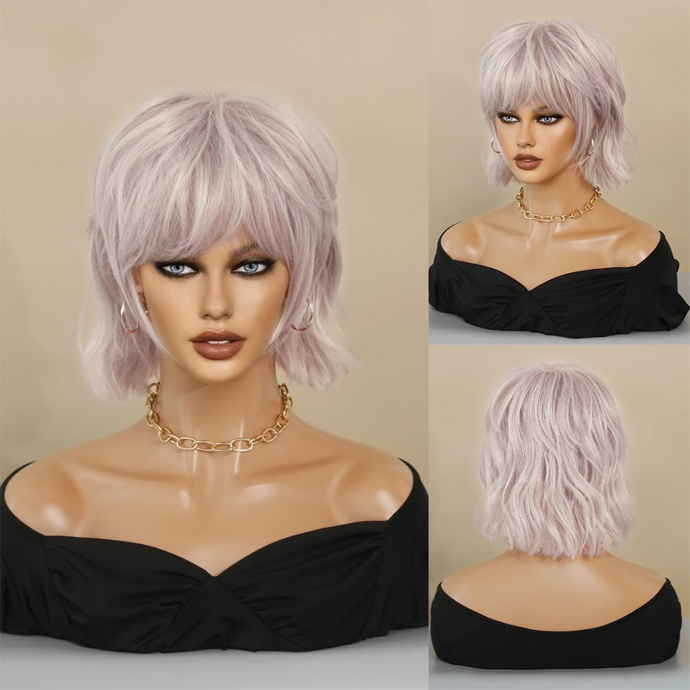 Perruque Courte Brun-Blond pour Femme - 7