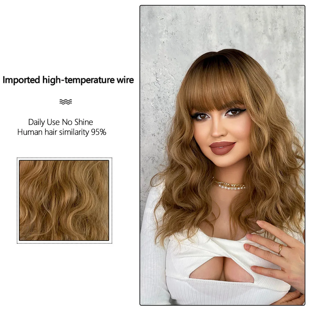 Perruque Bob Ondulé Ombré Blond pour Femme - 3