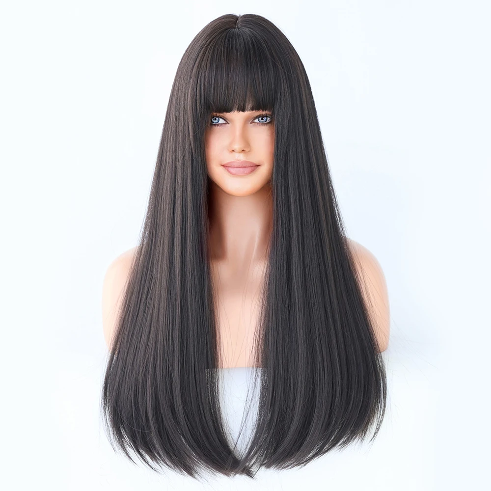 Perruque Longue Droite Bleue pour Femme - 14