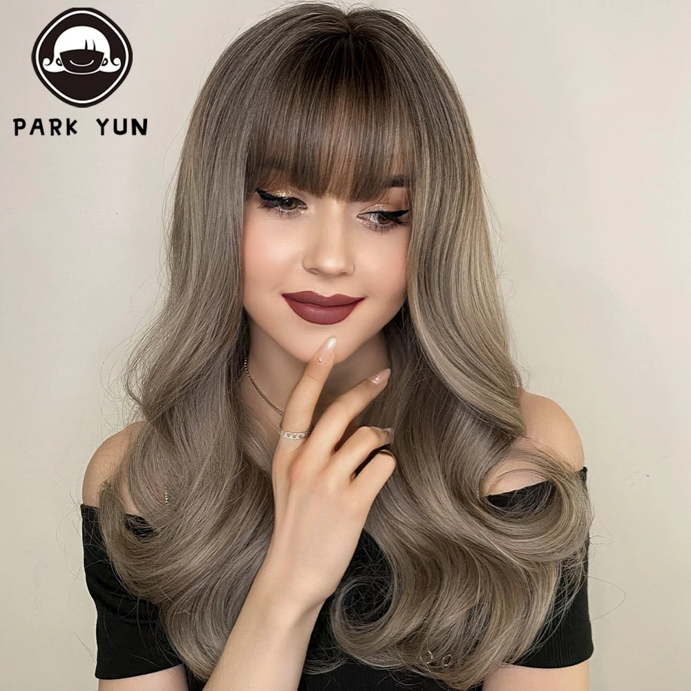 Perruque Bouclée Longue Blond Beige Gris - 1
