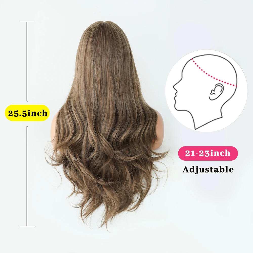Perruque Longue Miel Flaxen avec Frange pour Femme - 2