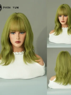 Perruque Verte Matcha Mi-Longue Perruque Verte Matcha Mi-Longue