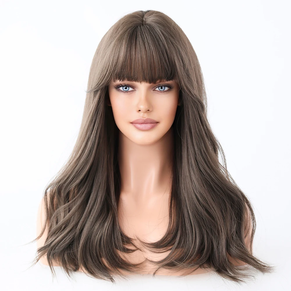 Perruque Longue Droite Marron Épaisse pour Femme - 4