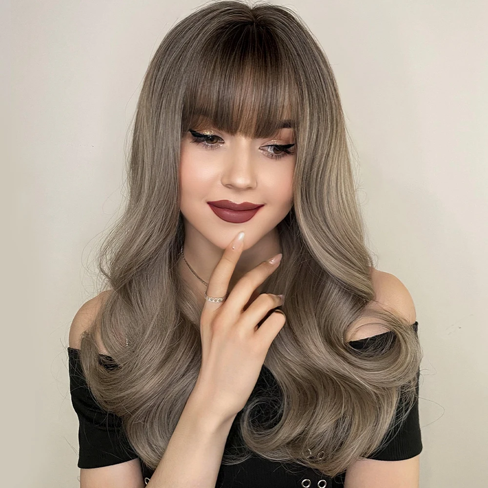 Perruque Bouclée Longue Blond Beige Gris - 6