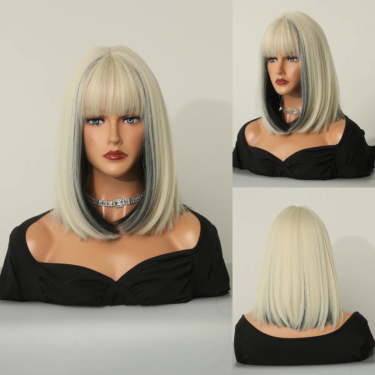 Perruque Courte Brun-Blond pour Femme - 9