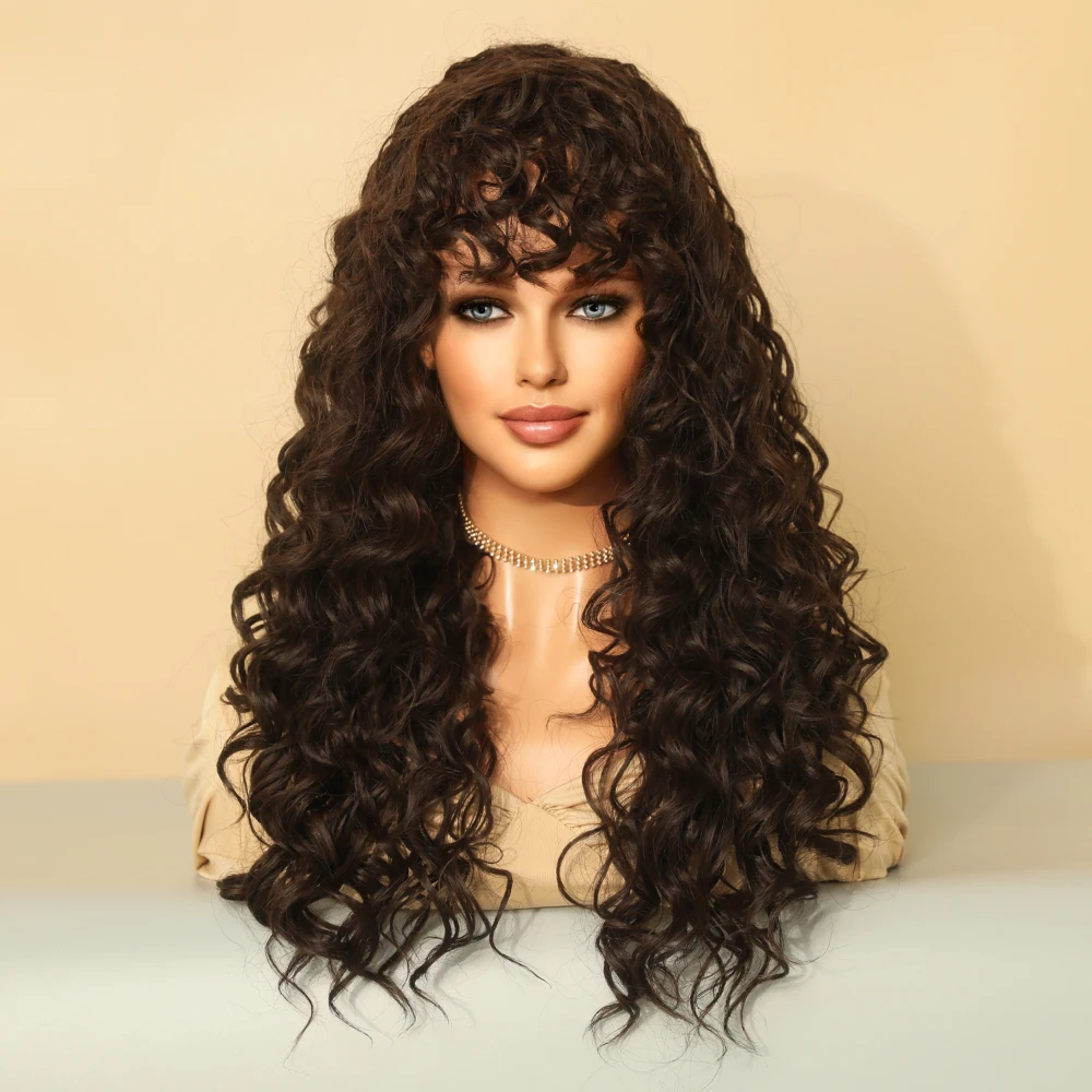 Perruque Courte Bouclée Noire Naturelle pour Femme - 13