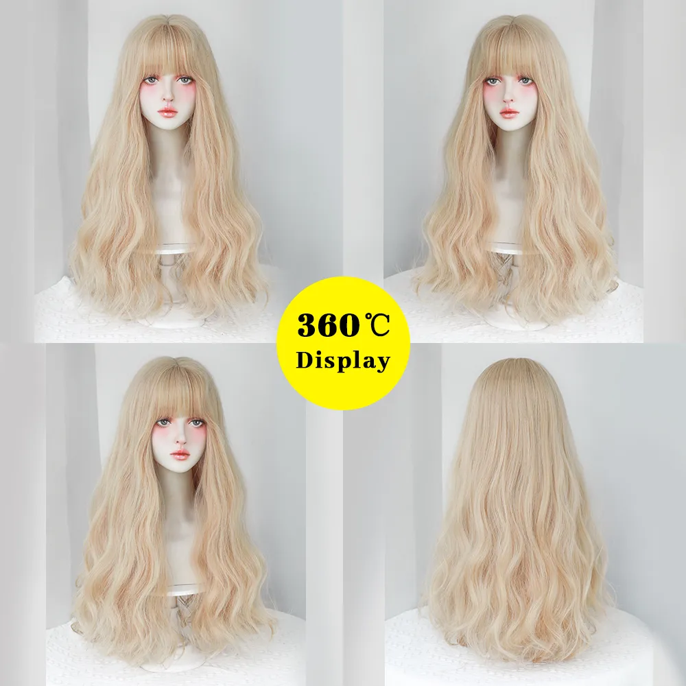 Perruque Longue Ondulée Blonde Dense - 1