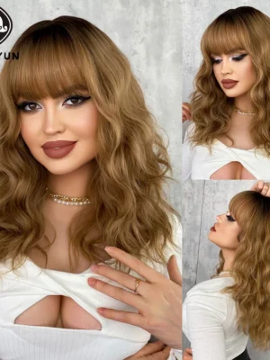 Perruque Bob Ondulé Ombré Blond pour Femme Perruque Bob Ondulé Ombré Blond pour Femme