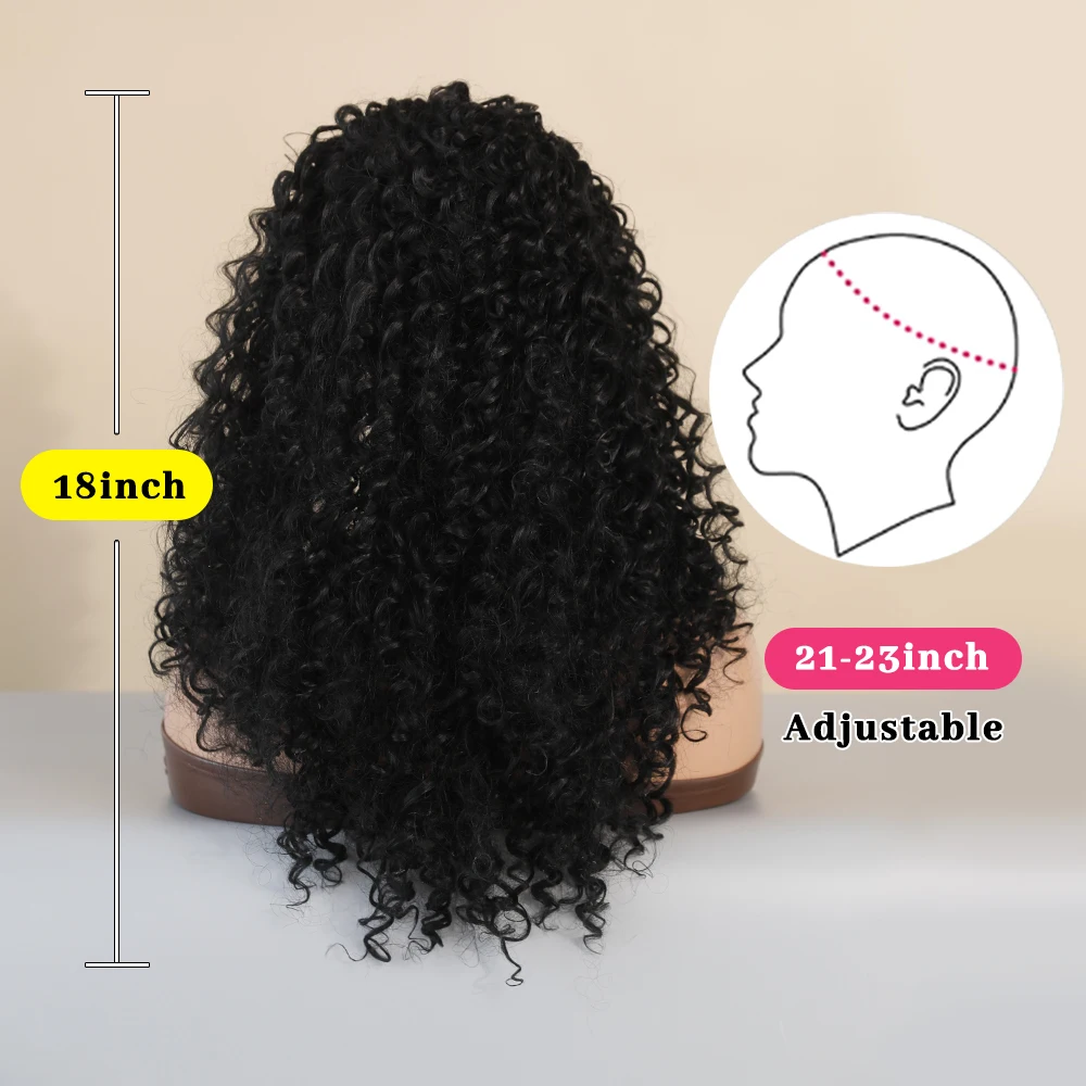 Perruque Cheveux Bouclés Noirs pour Femmes Noires - 3