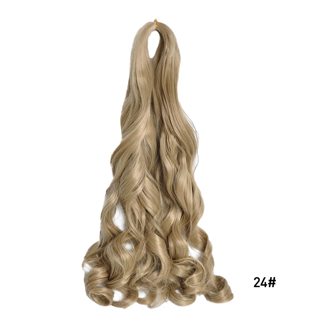 S895f4f5941a643018ff36295aa64a97d8.webp Luoyudu French Curl Braiding Hair 24Inch French Curl Crochet Braids Short Curly Crochet Hair Bouncy Synthetic knotless Braiding