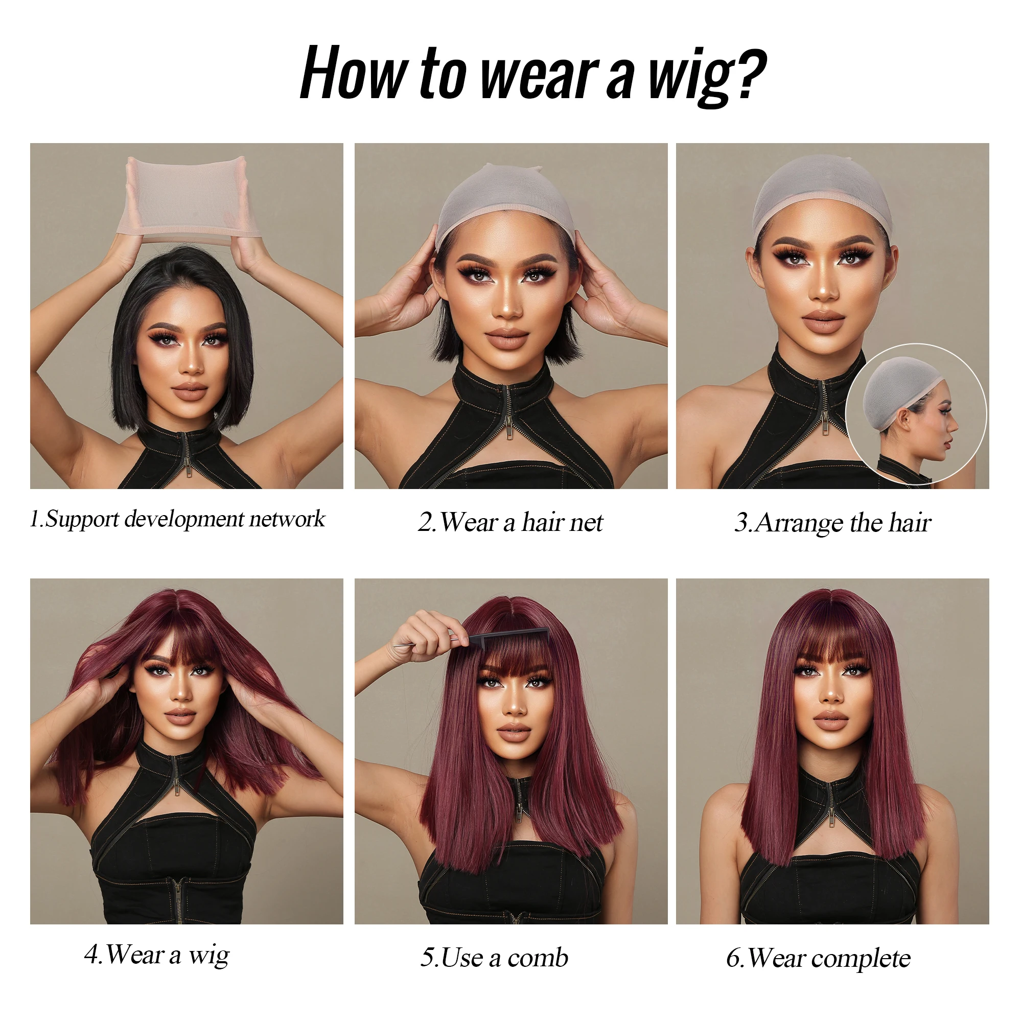 HENRY MARGU Long Straight Synthetic Wigs for Women Natural Brown Blonde Wig with Bangs Heat Resistant Cosplay Party Hair - Image 2